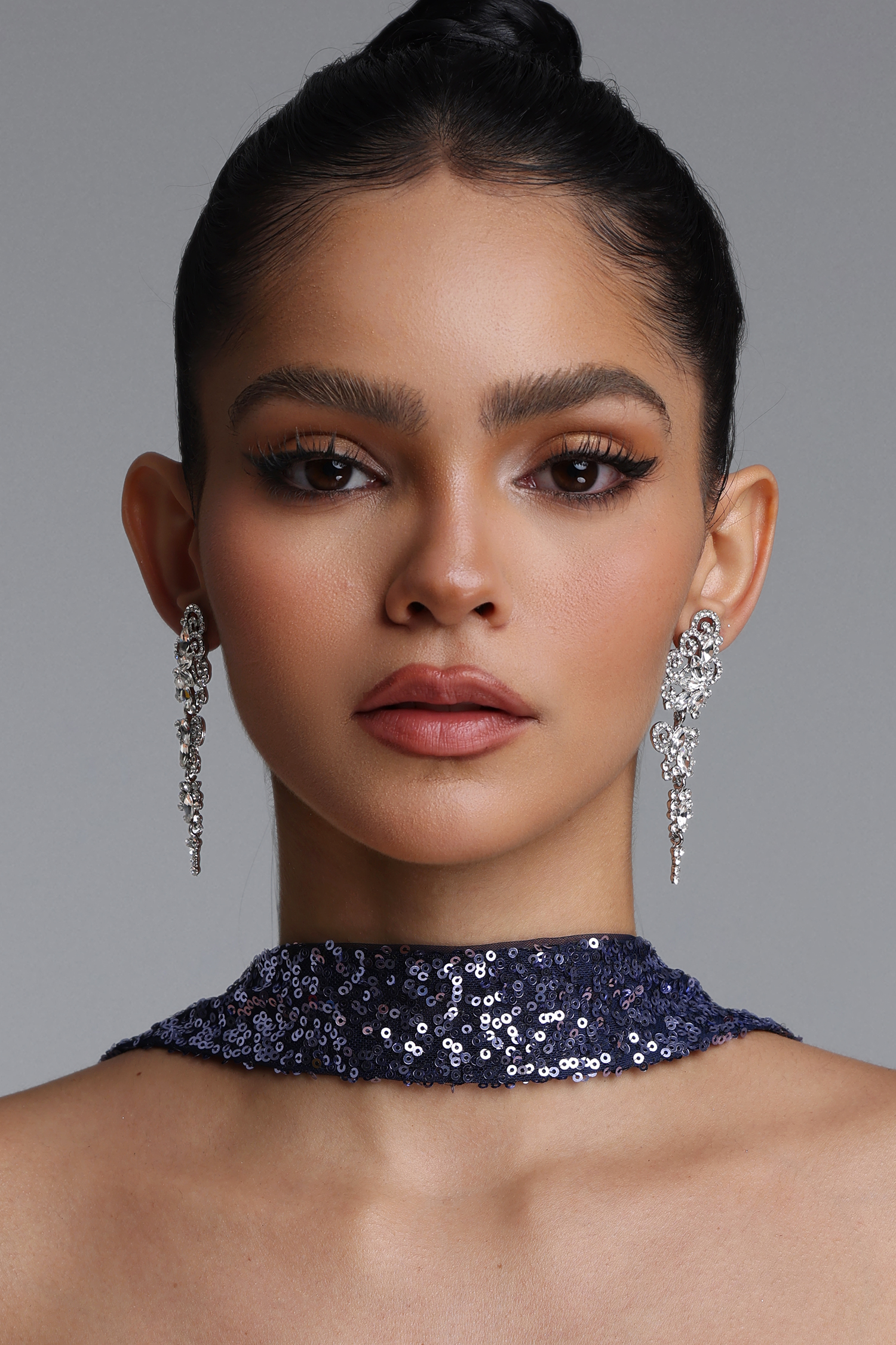 Hollie Exquisite Multi Layer  Floral Rhinestone Earrings