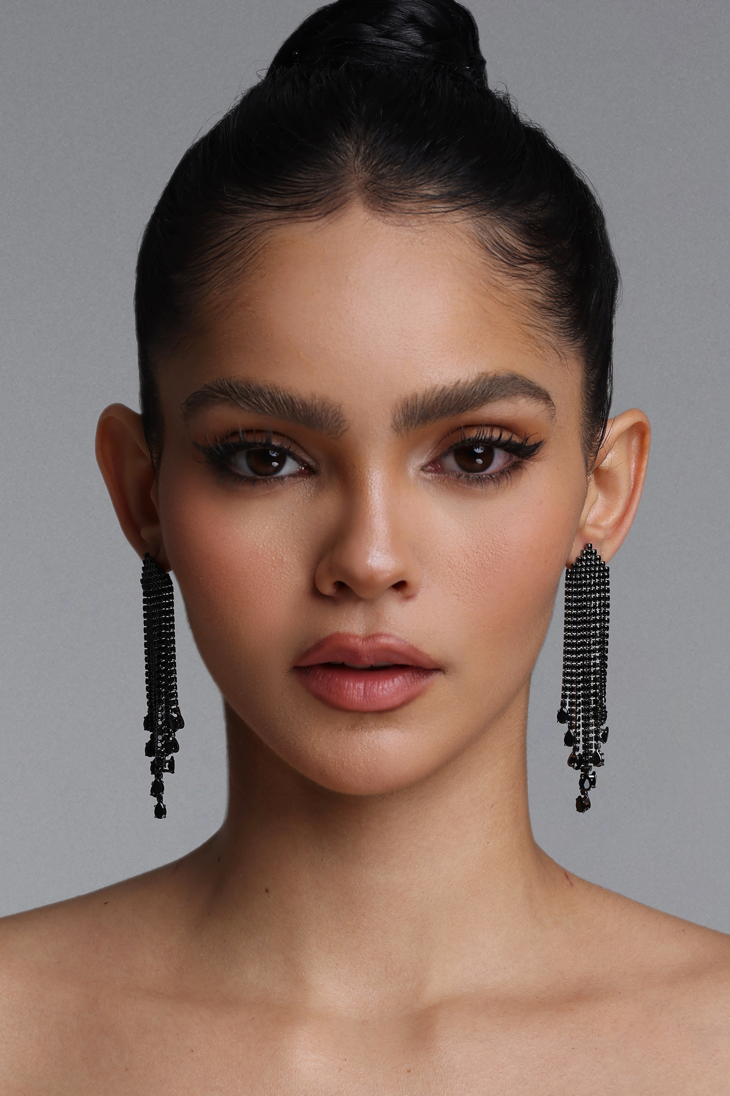KIavia Multi Strand Rhinestone Tassel Earrings