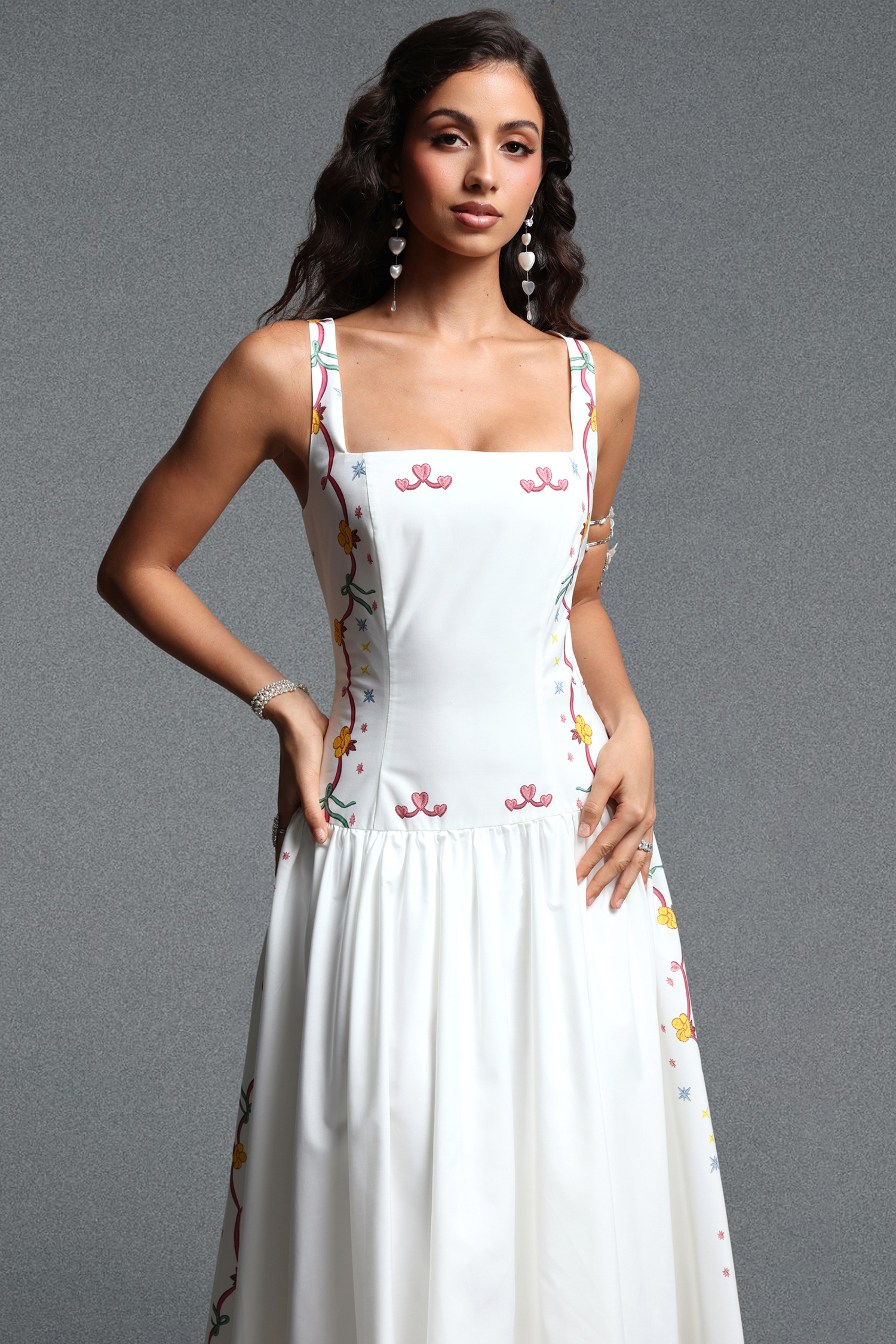 Swan Bow Maxi Dress