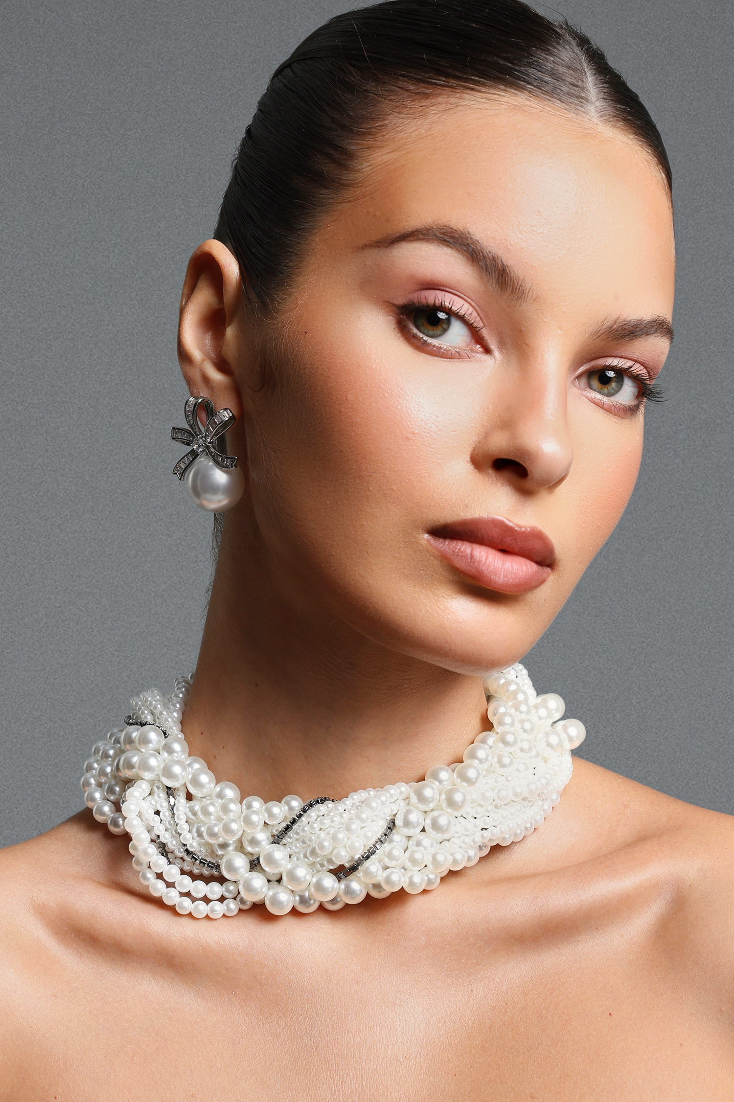 Vaonia Vintage Multi Layer Twisted Pearl Necklace