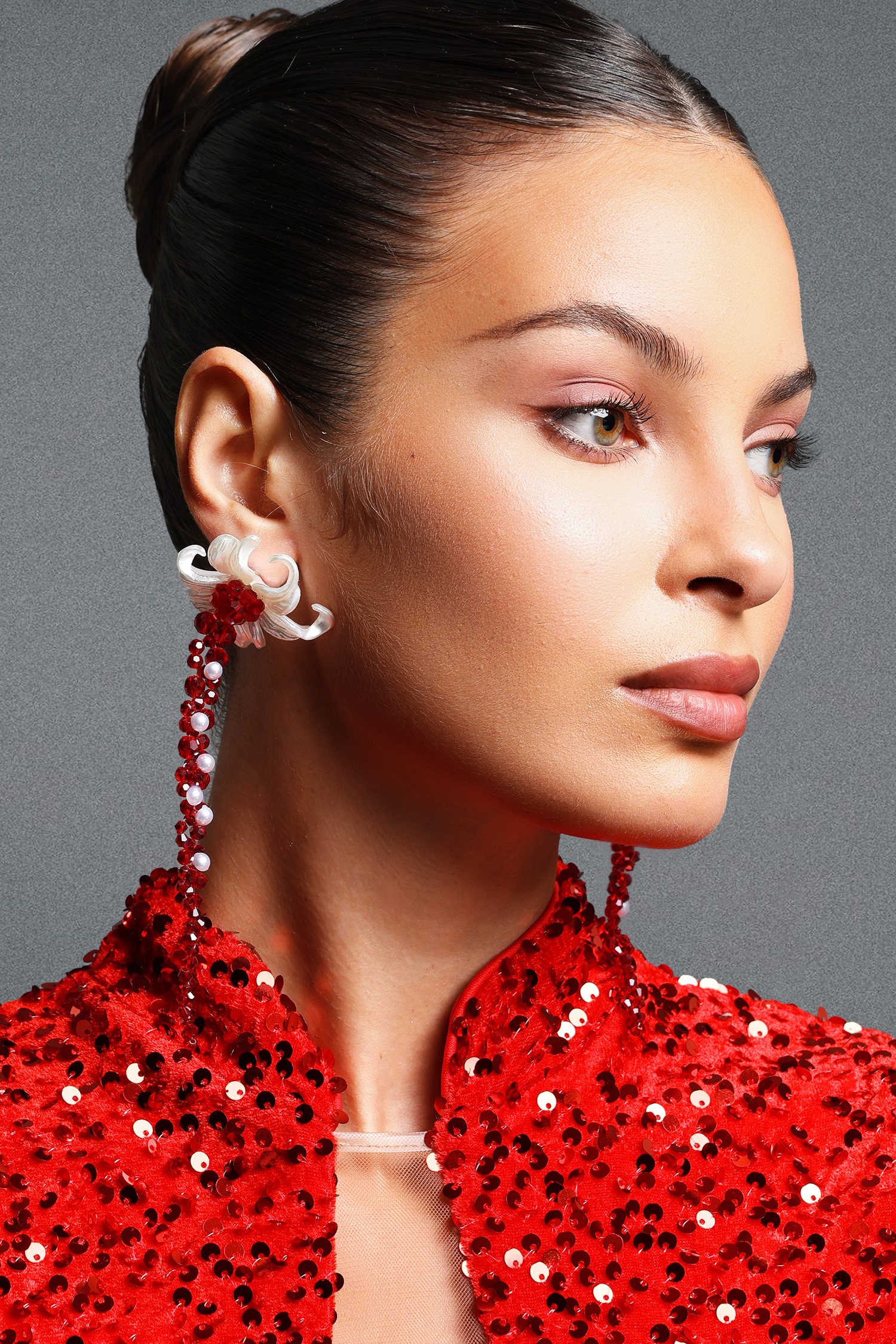 Xanty Vintage Flower Beaded Pearl Tassel Earrings