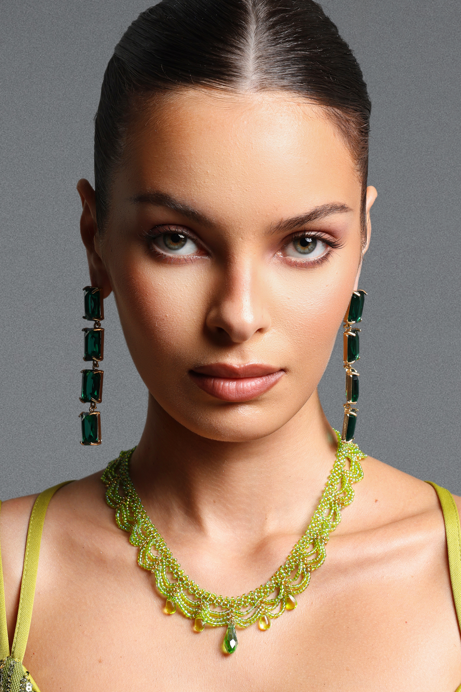 Larina Vintage Beaded Lace Crystal Necklace