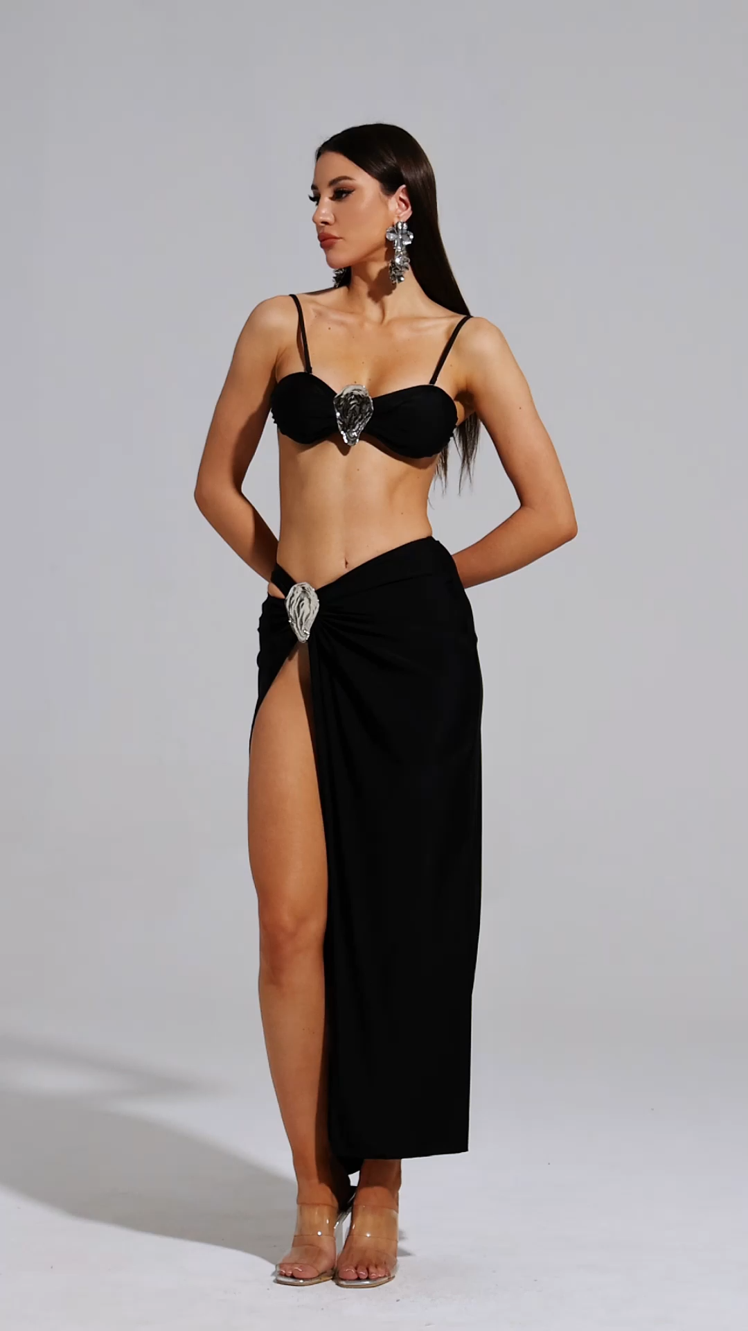 Jerlyn Sleeveless Slit Maxi Swimsuit
