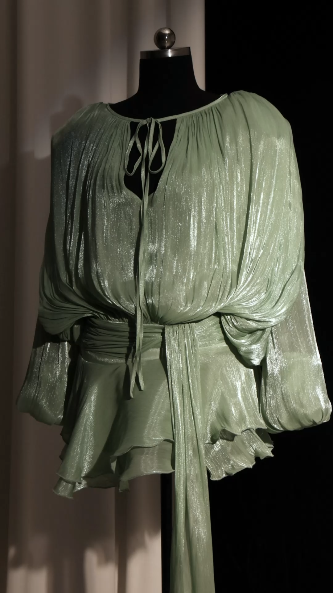 Dekia Long Sleeves Hollow Out Flounce Mini Dress