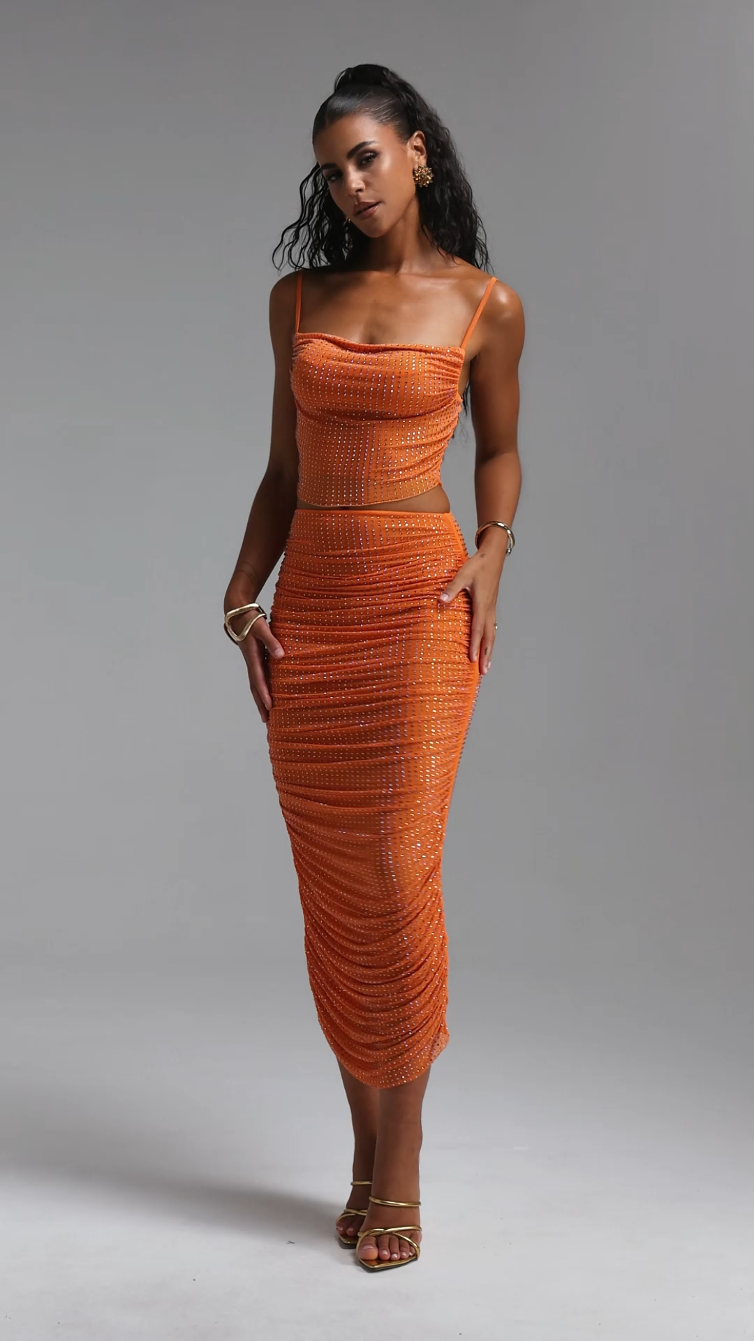Zona Ruched Diamante Set
