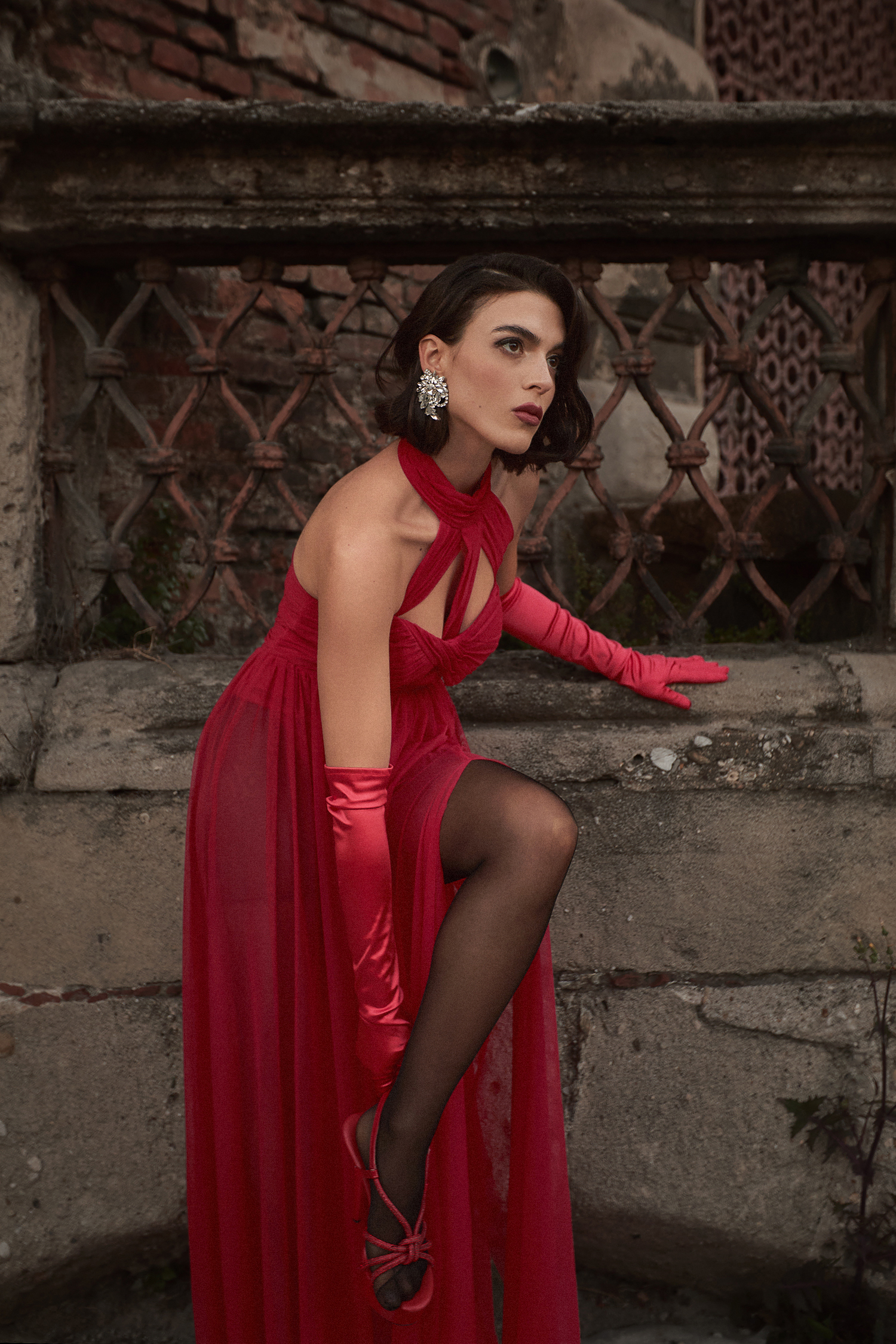 Tesare Halter Sleeveless Hollow Out Maxi Dress