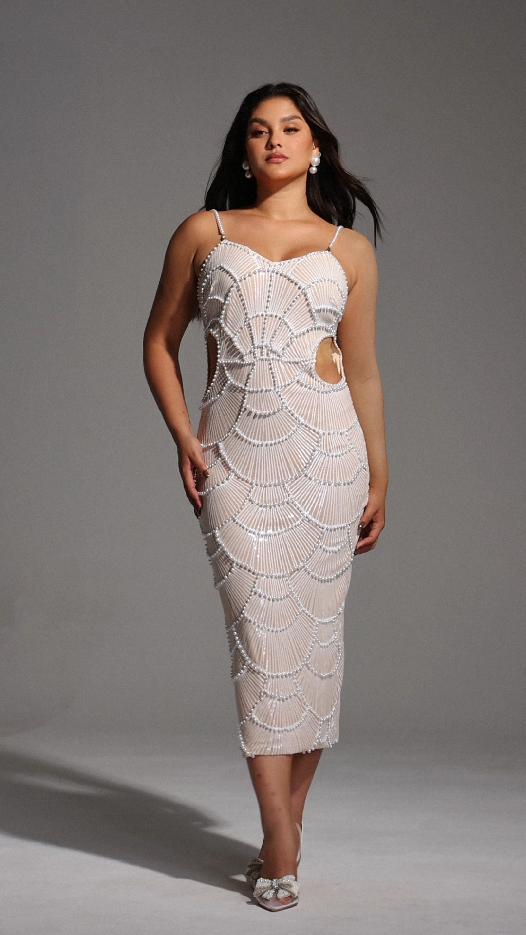 Teresa Pearl Sequin Midi Dress