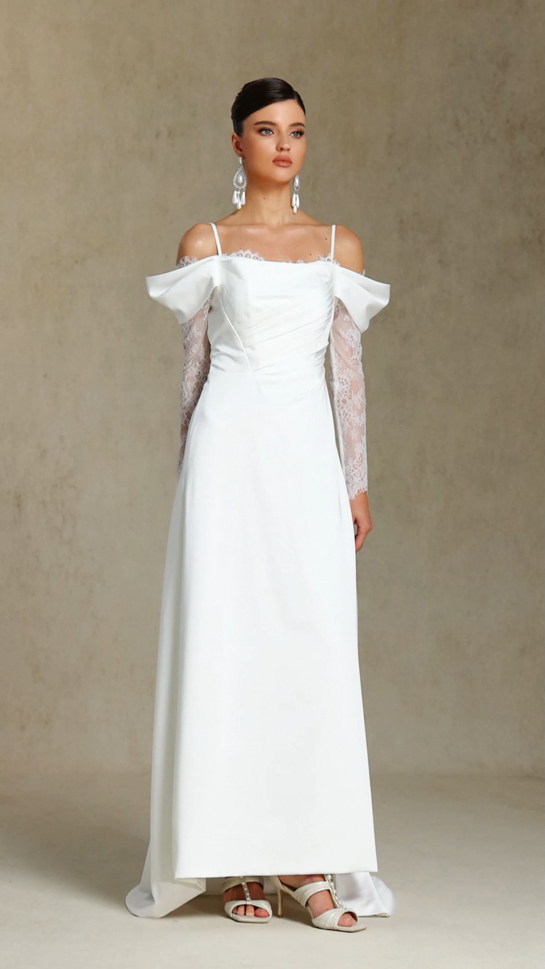 Lexi Off-The-Shoulder Lace Slit Maxi Dress