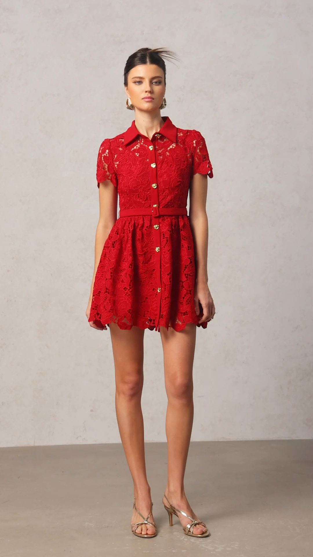 ワンピース POTTERY SHORT SLEEVE MINI DRESS POTTERY SHORT SLEEVE MINI DRESS