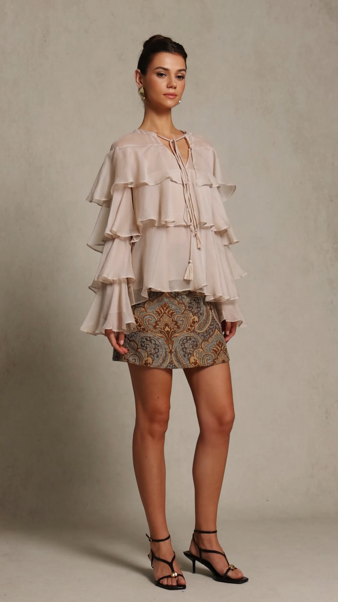 Wanda Long Sleeves Folds Top