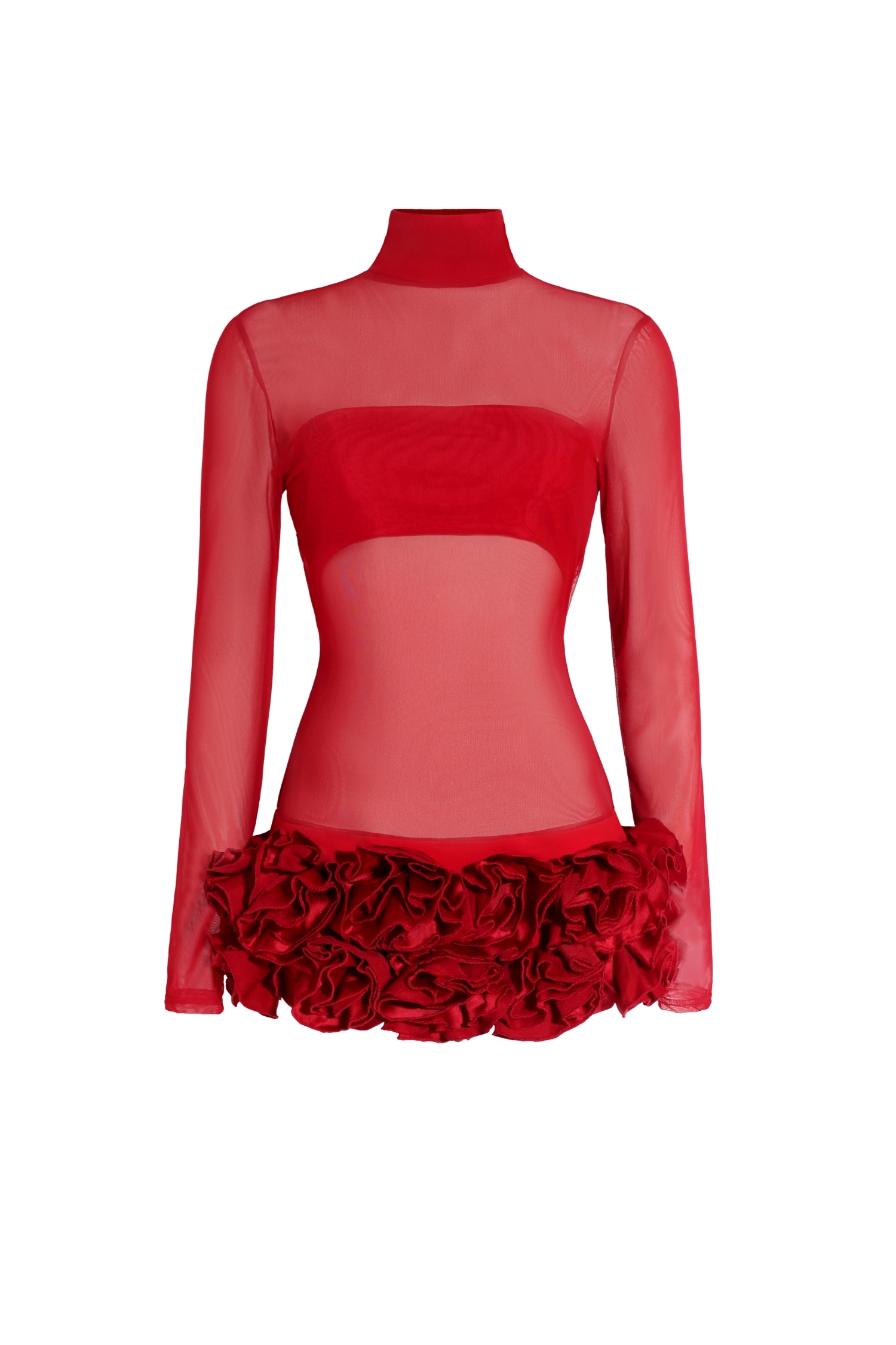 Hedar Long Sleeves Flowers Mini Dress