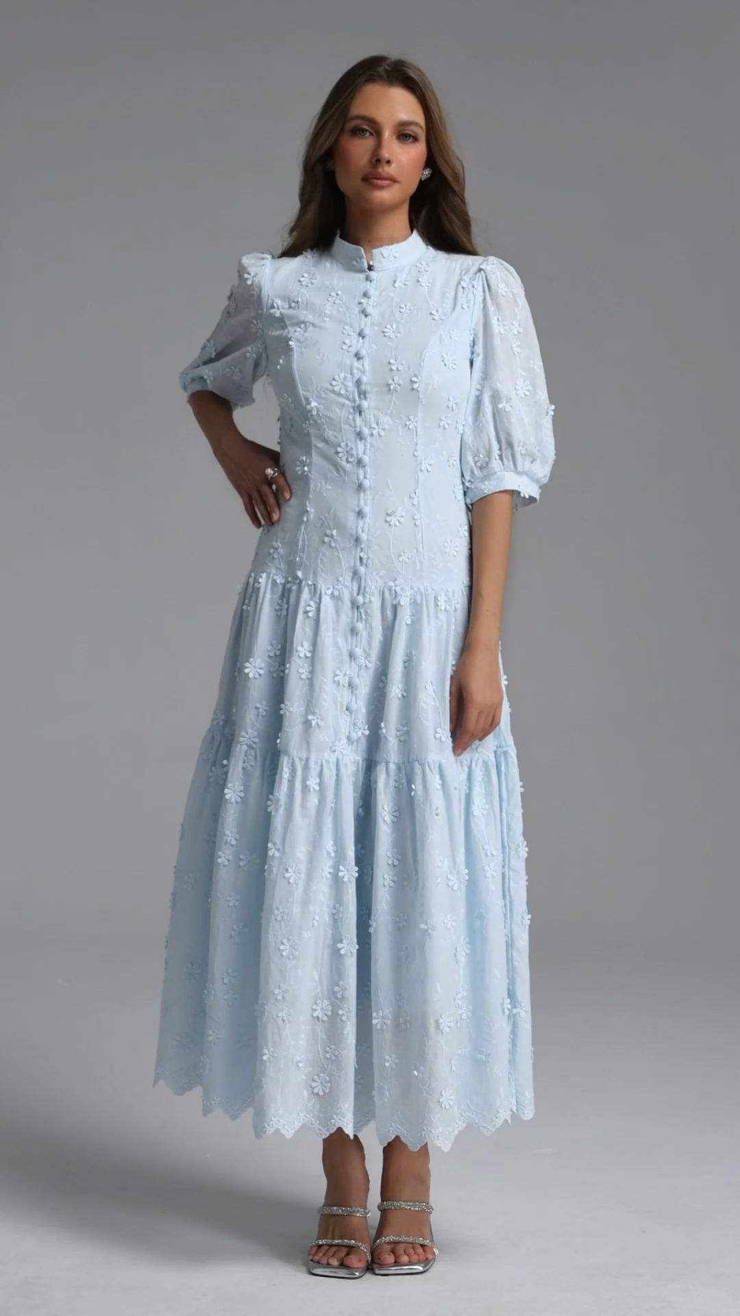 Selma Resort Flowy Puff Sleeve Woven Maxi Dress