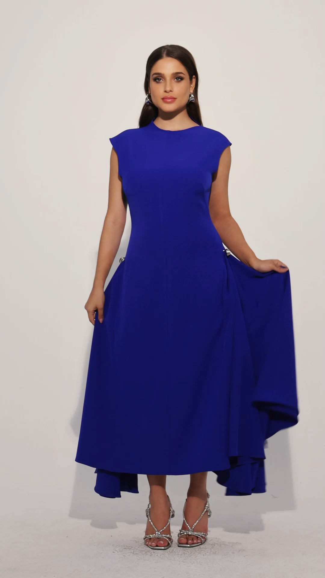 Paca Choker Sleeveless BlueMaxi Dress