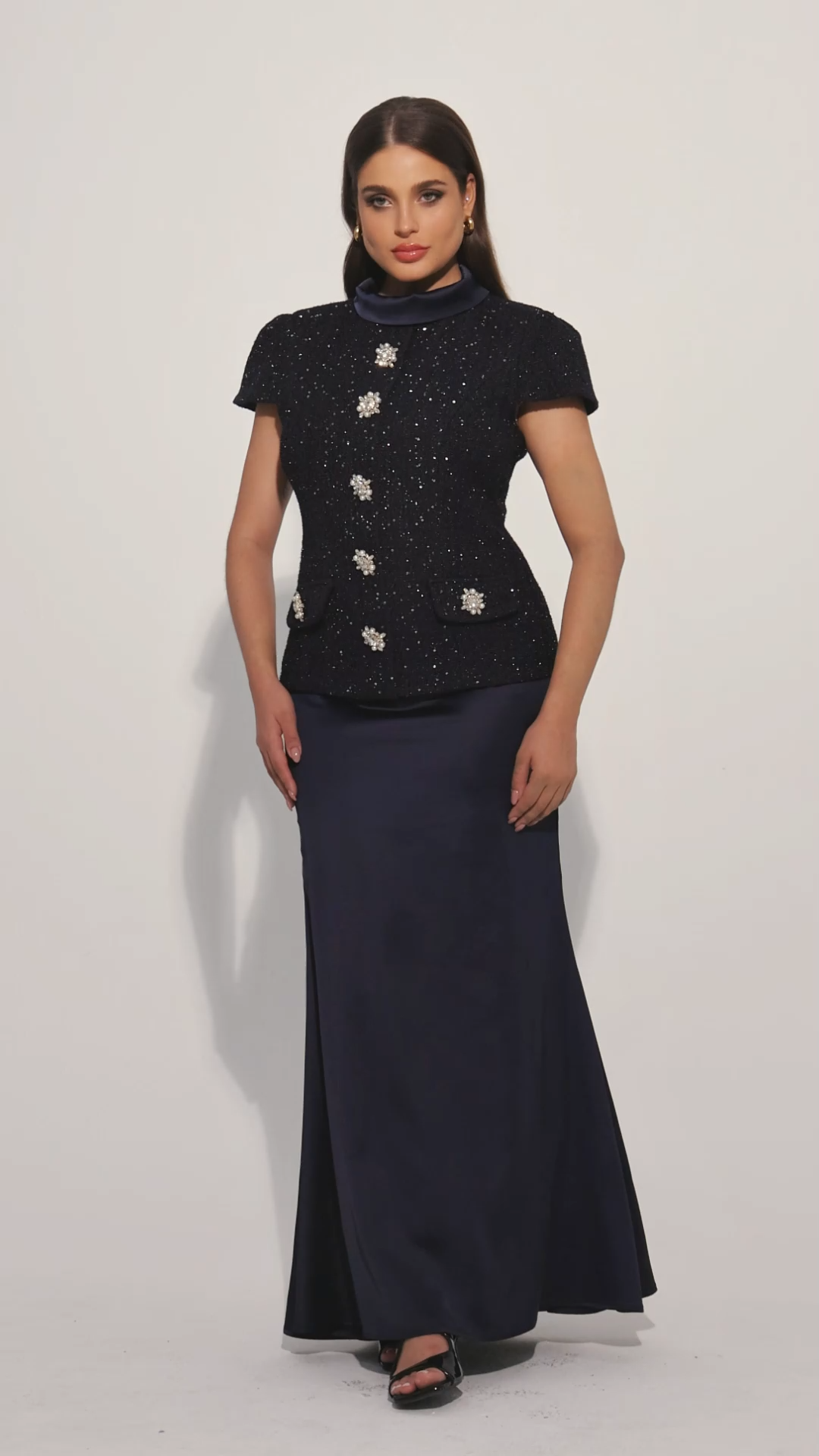 Isabeau Short Sleeve Round Neck Maxi Two-Piece Set