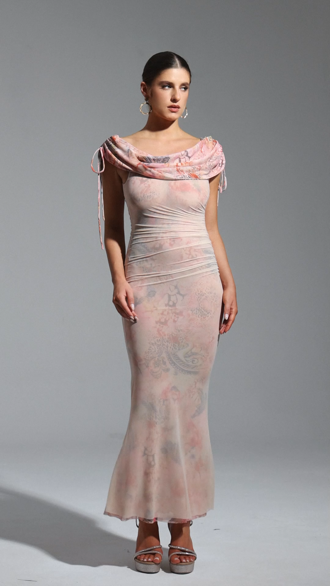 Sorel Off-the-Shoulder Bows Maxi Dress