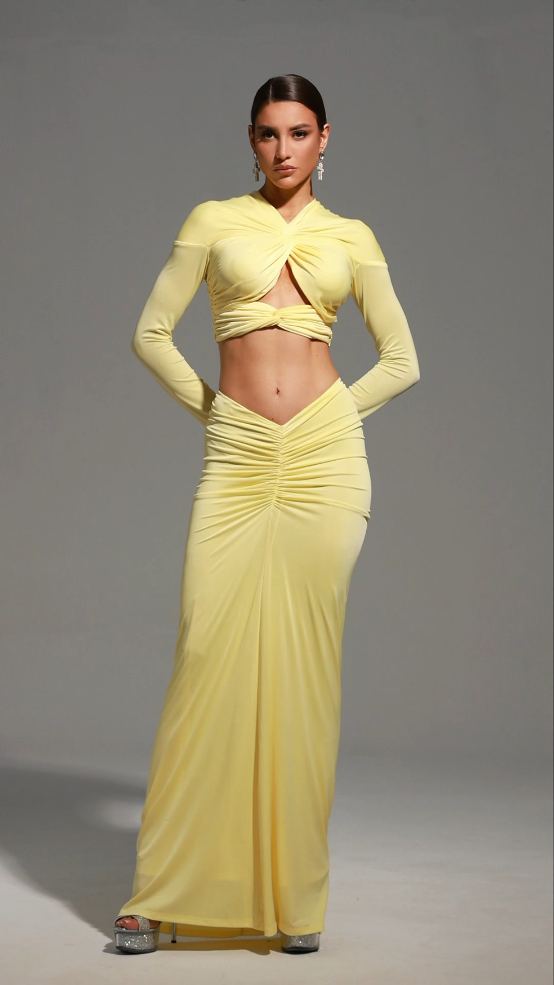 Kendall Long Sleeve Knot Maxi Dress
