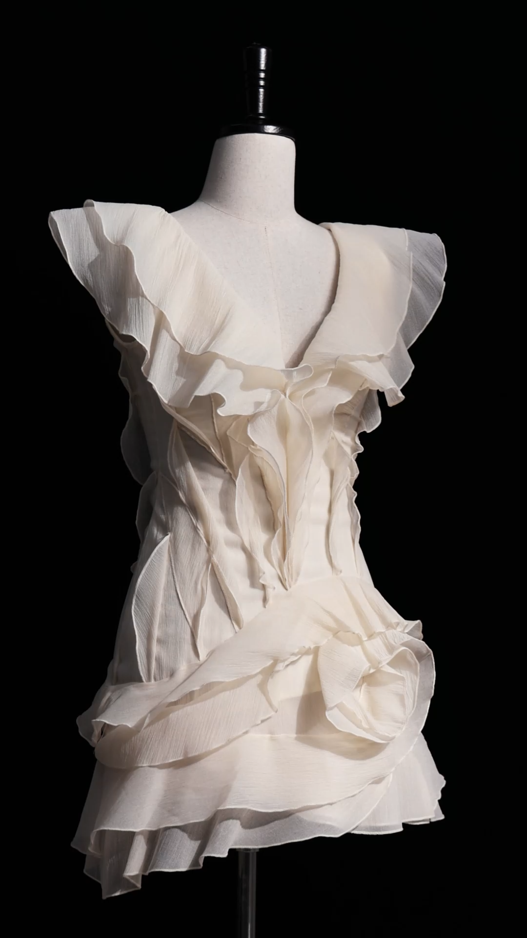 Loulia V-Neck Sleeveless Folds Mini Dress