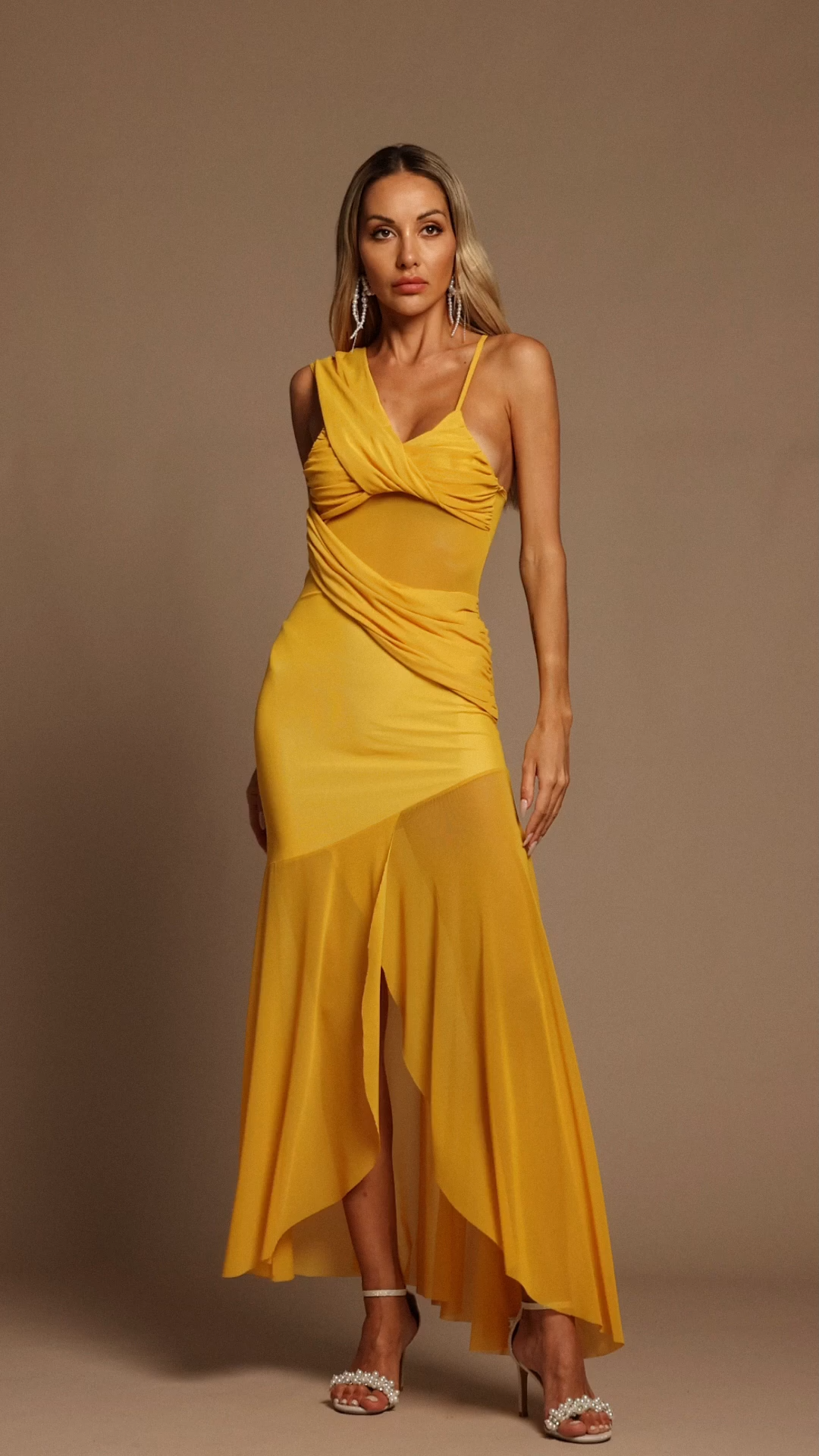 Rami Sleeveless Asymmetric Slit Maxi Dress