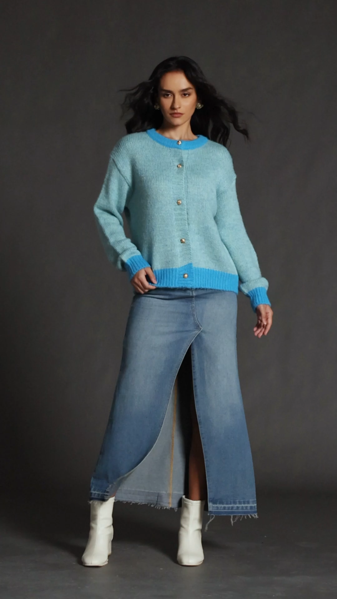 Gala Round Neck Long Sleeves Blouse