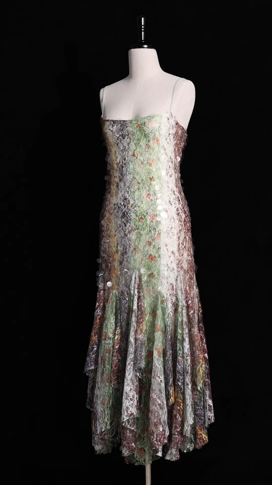 Wola Halter Printed Sequin Maxi Dress