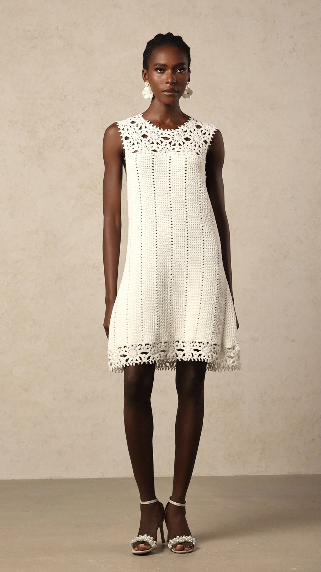 Samson Sleeveless Flowers Lace Mini Dress