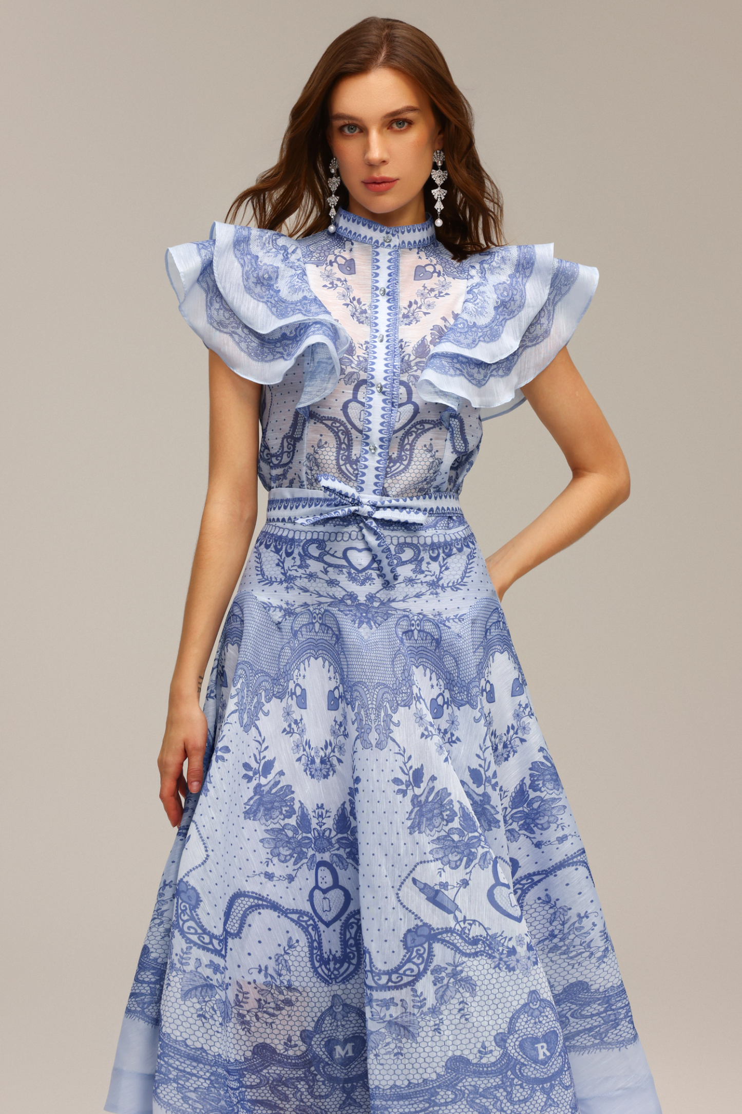 Yvette Sleeveless Floral Printed Top And Skirt Two-Piece Set