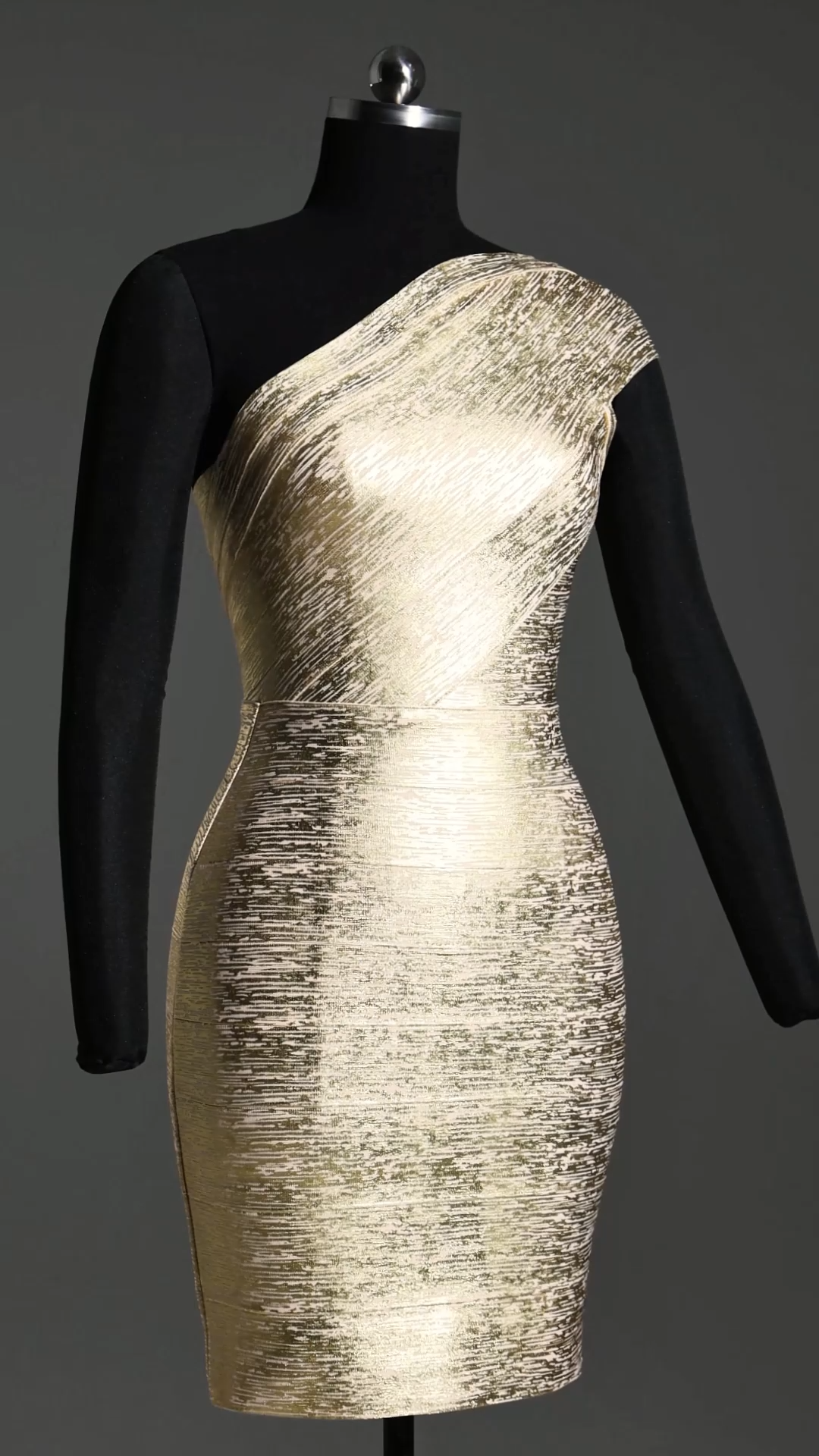 Lika Metallic Mini Cocktail Dress