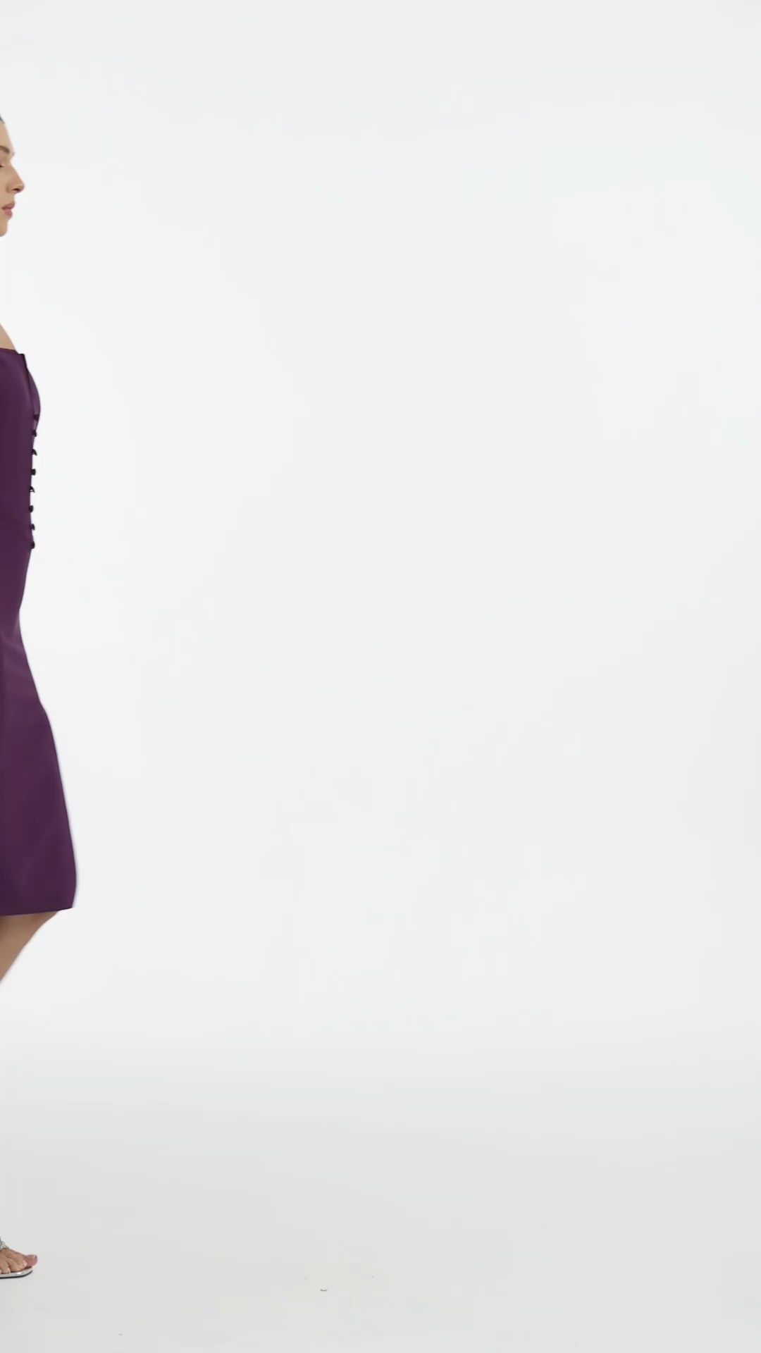 Milena Classic Contour Button Front Purple Bandage Midi Dress