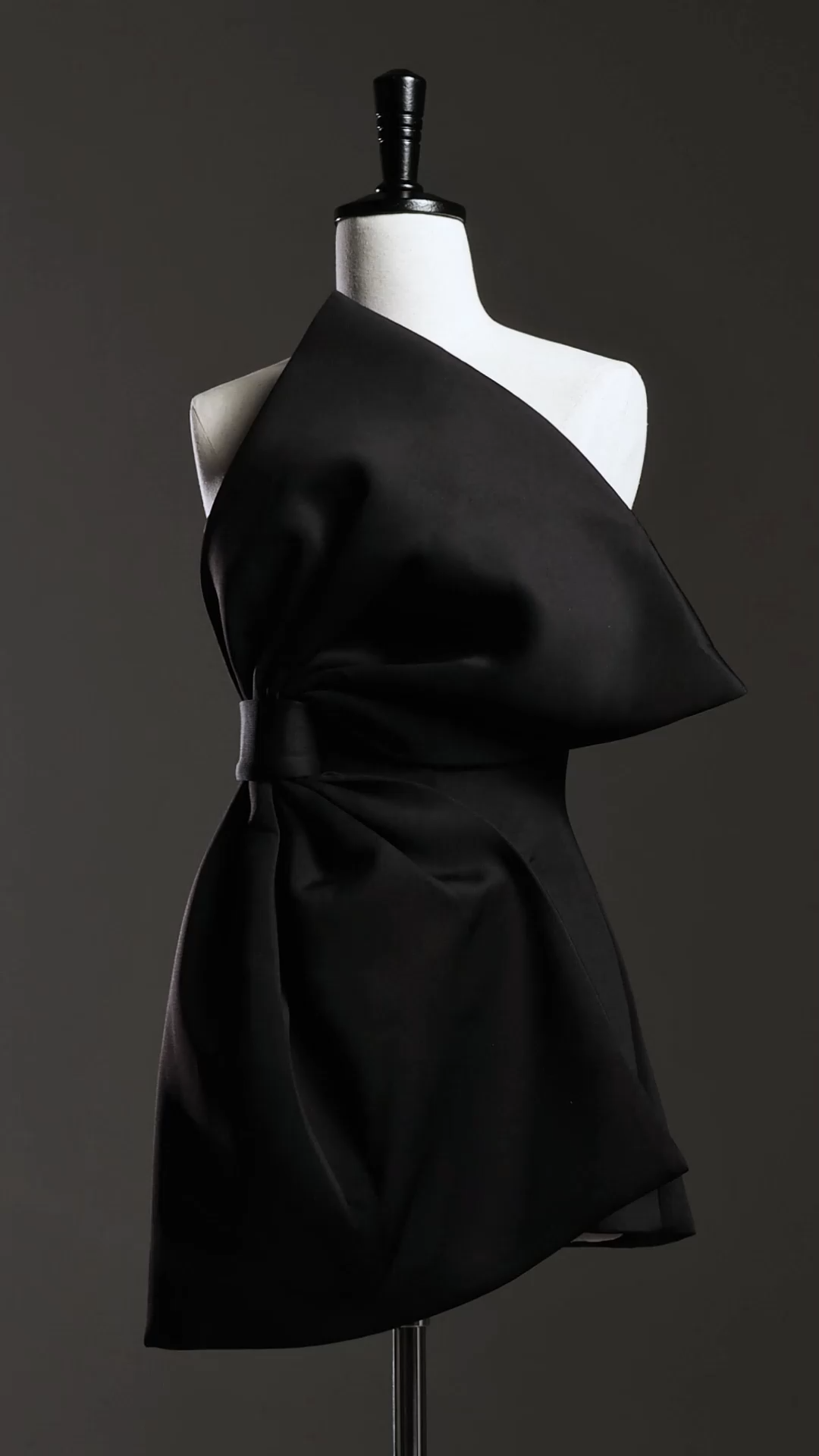 Majrela Bowknot Strapless Black Mini Dress