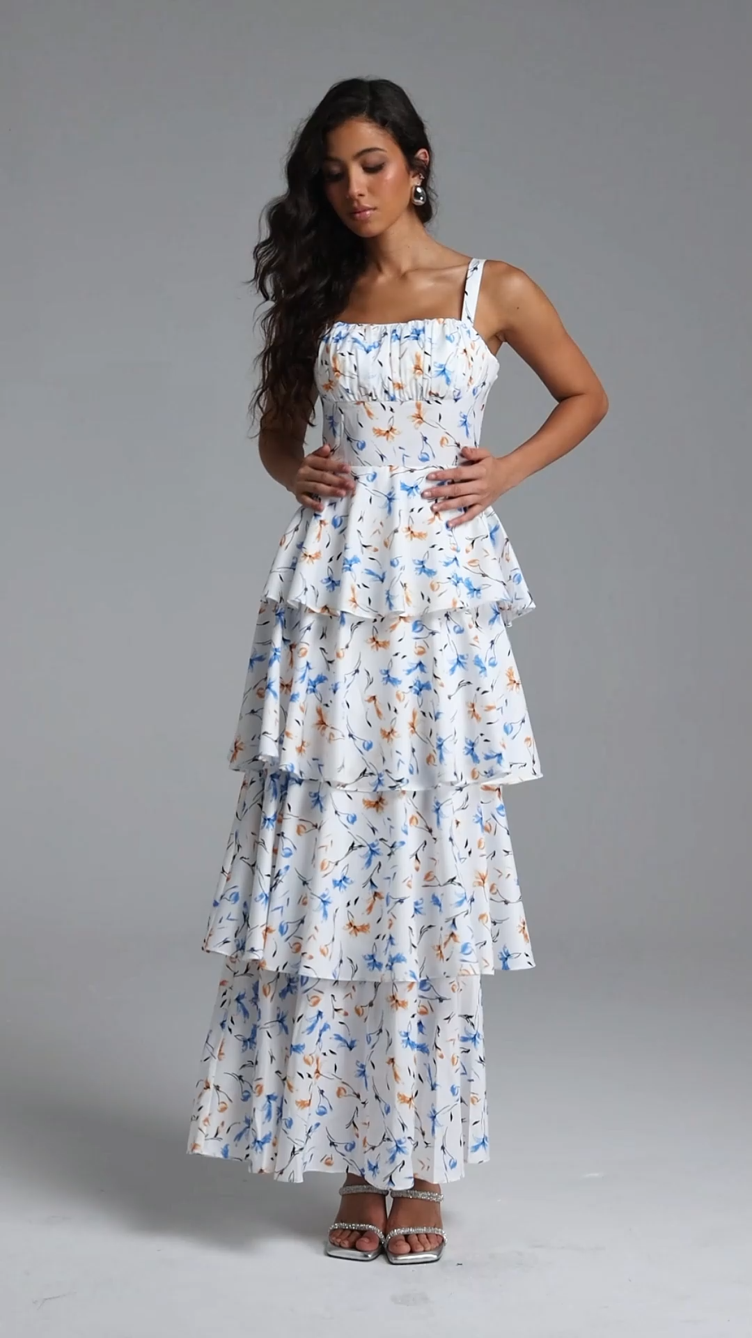 Heleza Resort Flowy Sleeveless Floral Print Woven Maxi Dress