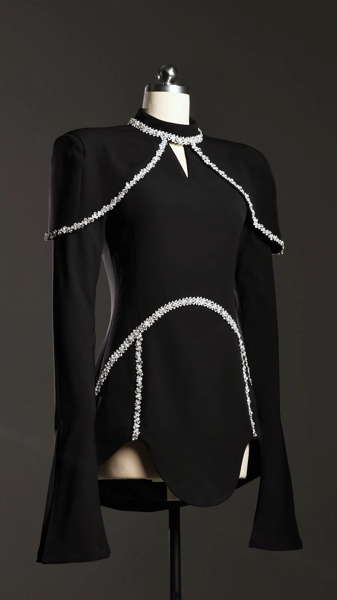 Teagan Long Sleeves High Neck Irregular Puff Sleeves Mini Dress