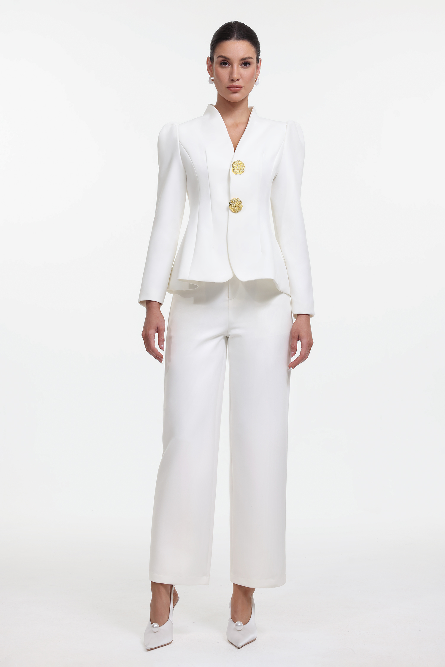 Makani Elegant Tailored Long Sleeve Blazer and Pants Set