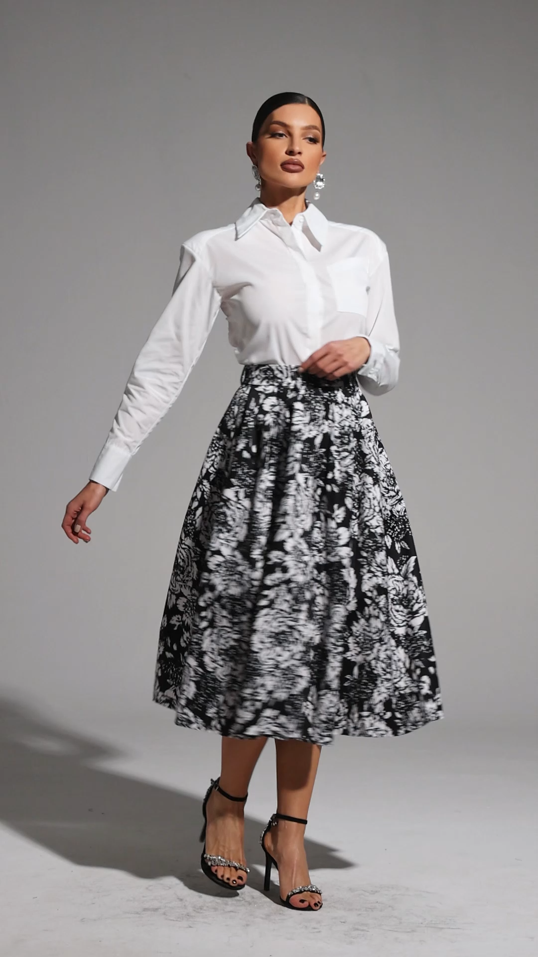 Zuly Sleeveless Printing Mini Skirt