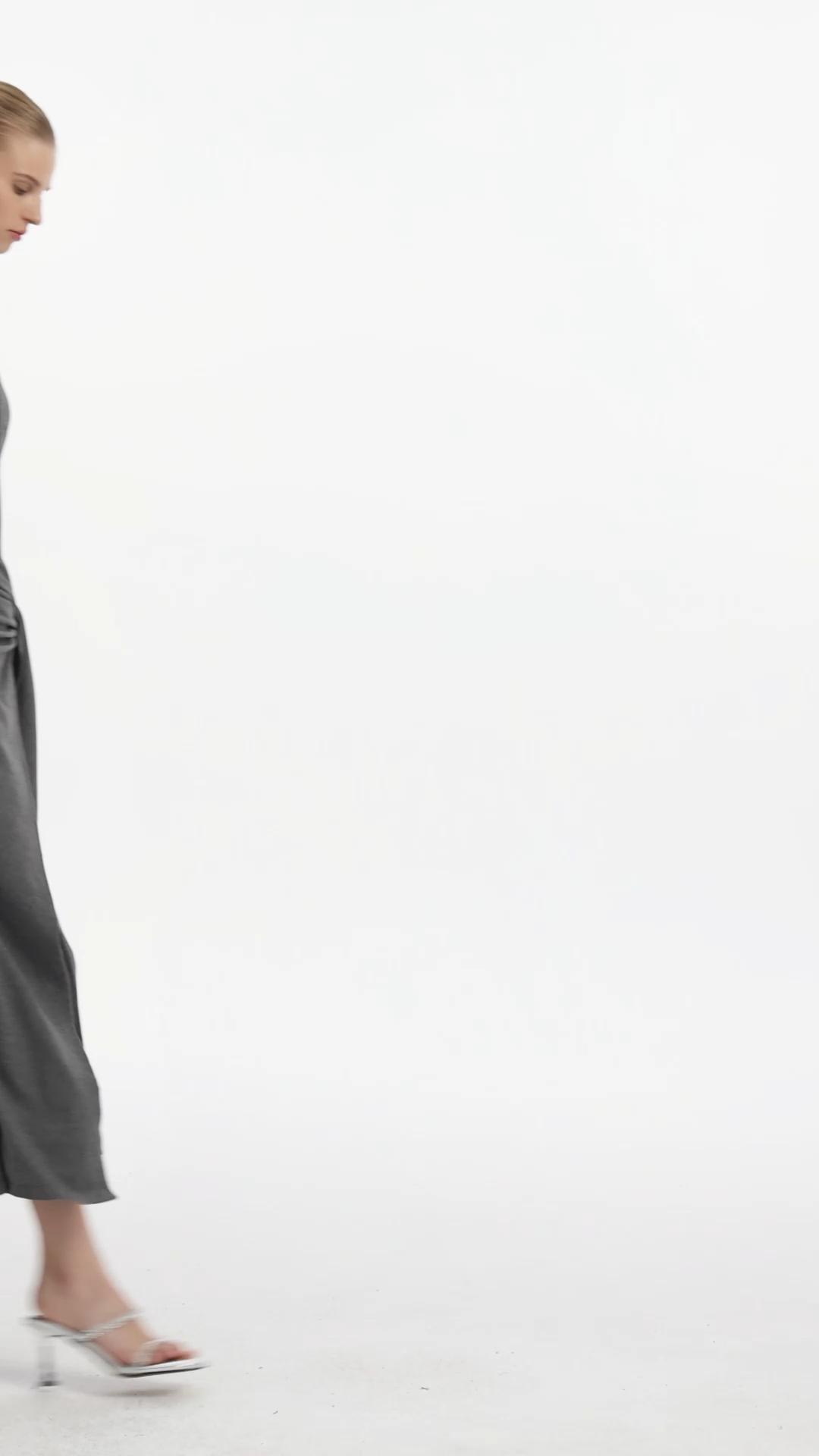 Silas Chic Contour Cut Out Long Sleeve Knot Knit Maxi Dress