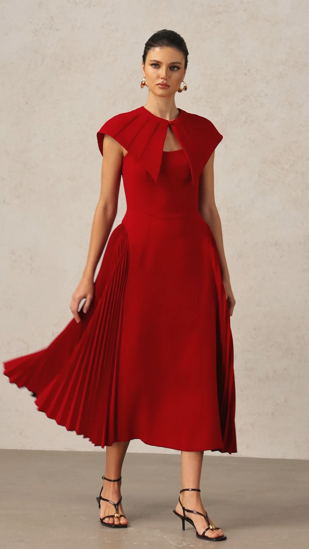 Verna Halter Folds Maxi Dress