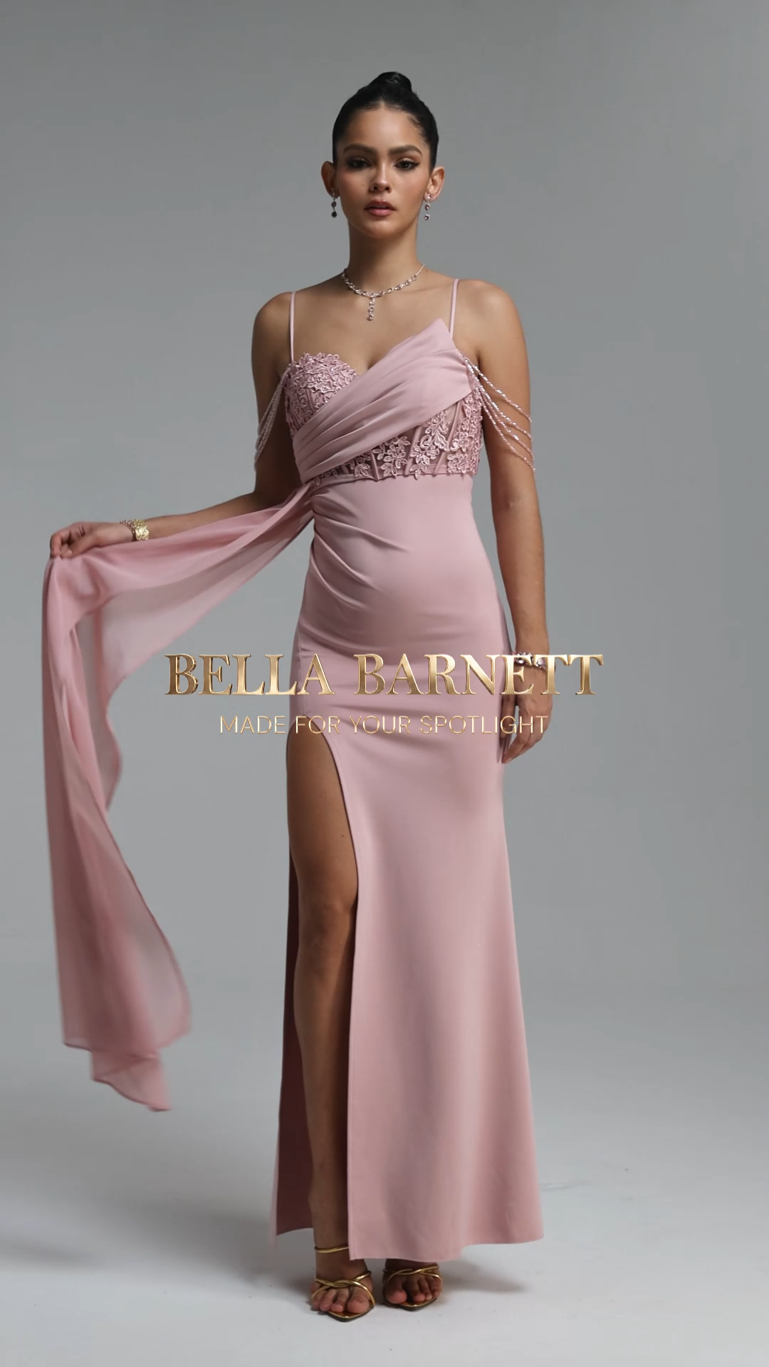 Vida Elegant Spaghetti Strap Tassel Ruched High Slit Lace Blue Maxi Dress