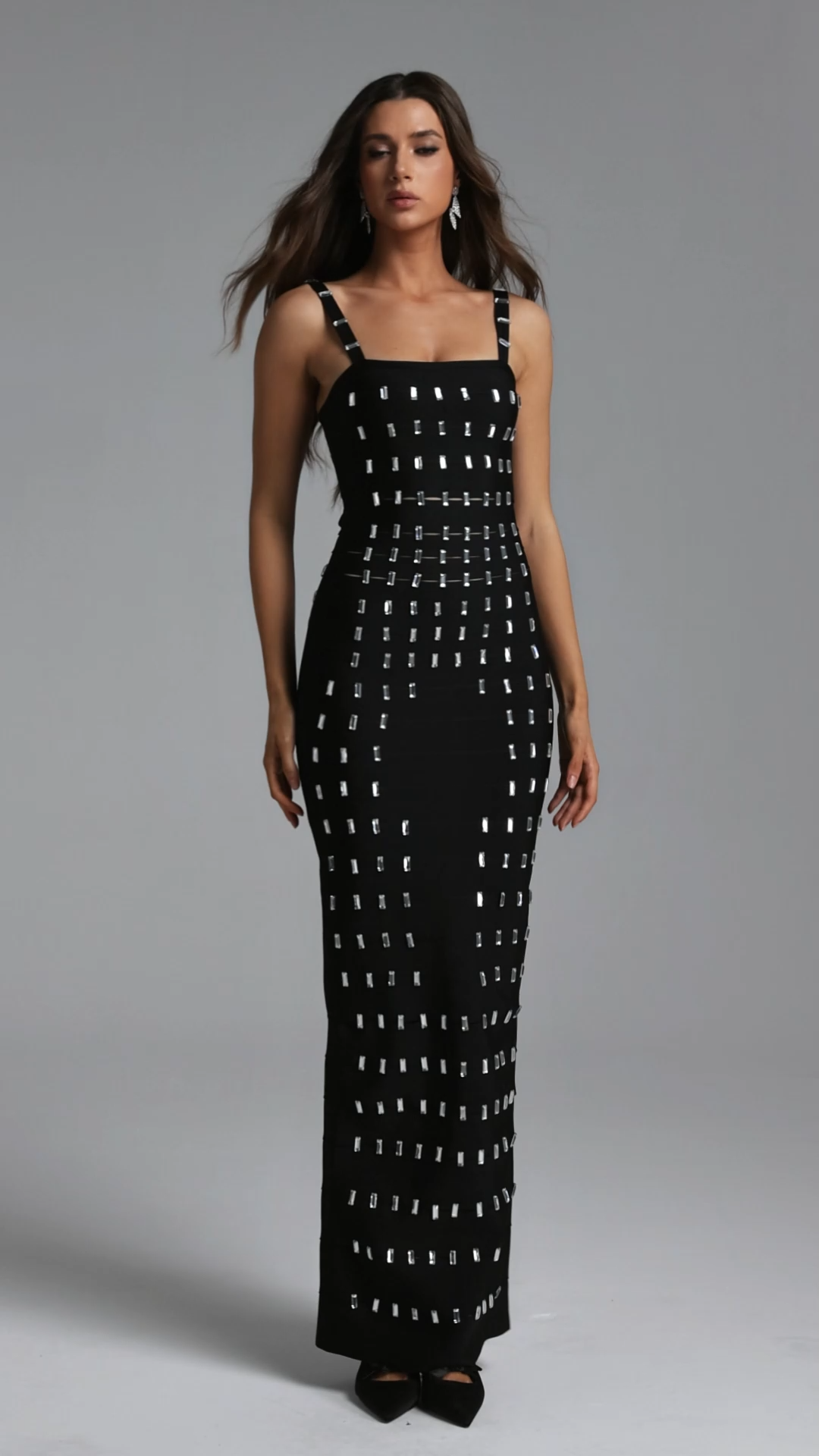 Naya Hollow Diamond Bandage  Maxi Dress