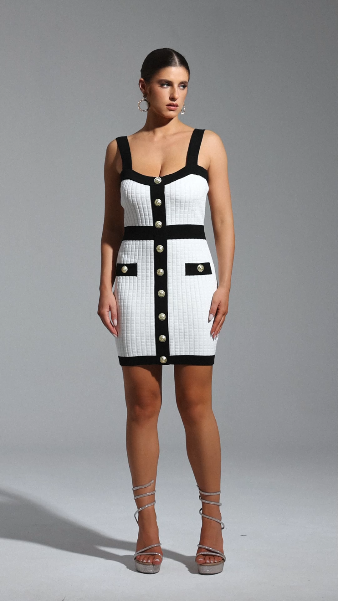 Tine Sleeveless Square Collar Mini Dress