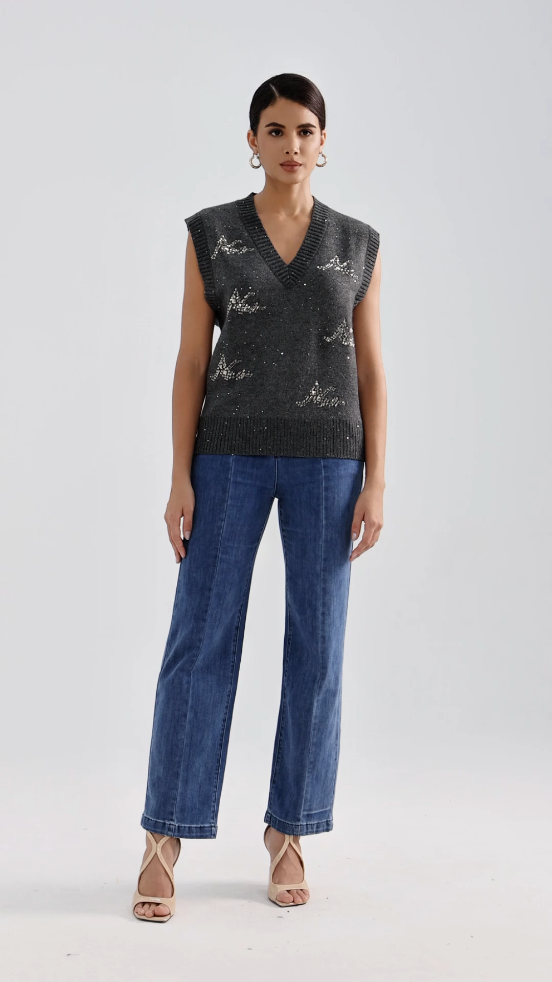 Gacia Glitter Knitted Vest