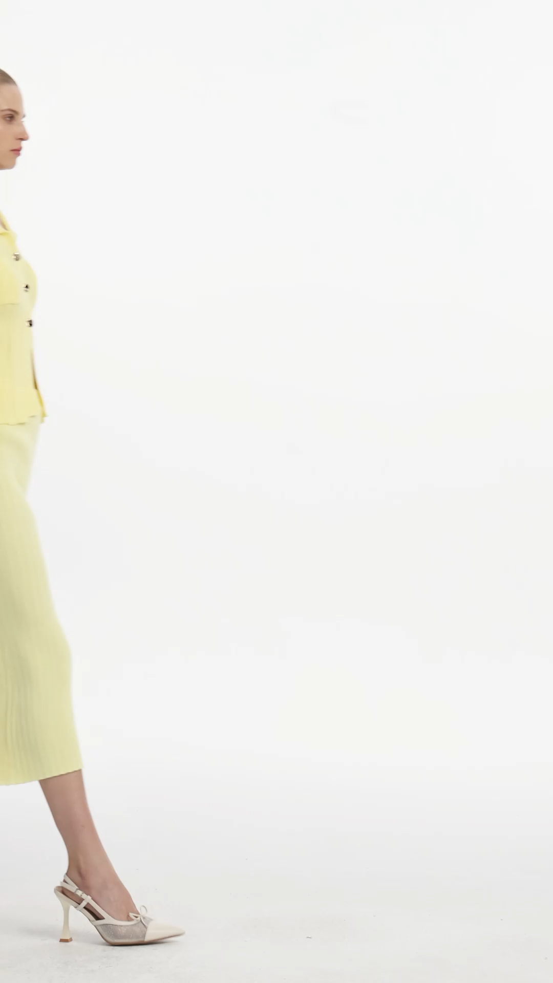 Sarai Elegant Contour Long Sleeve Falbala Knit Top And Skirt Two-Piece Set