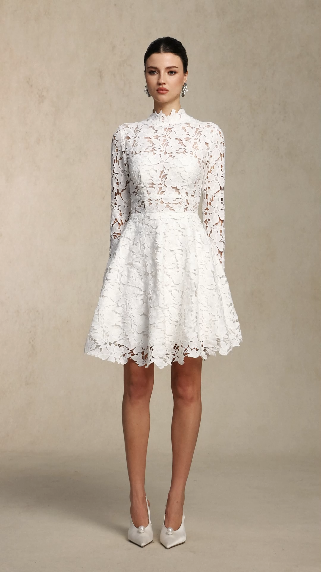 Sweet Chic Long Sleeve Lace Mini Dress