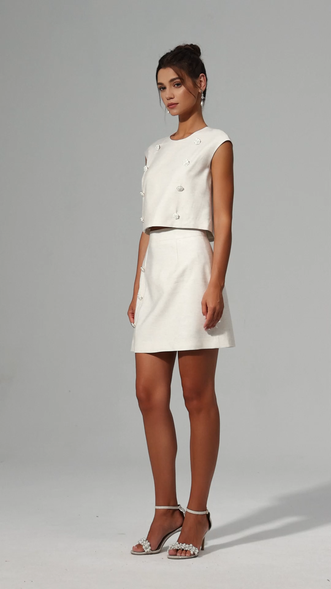 Zerasa Round Neck Sleeveless Top And Skirt Two-Piece Set