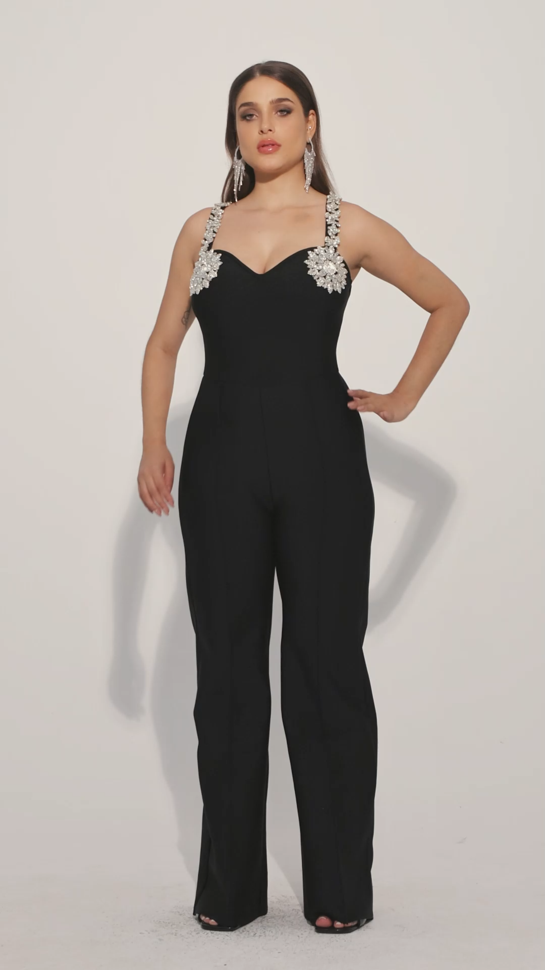 Tearnie Sleeveless Diamond Bandage Maxi Jumpsuit