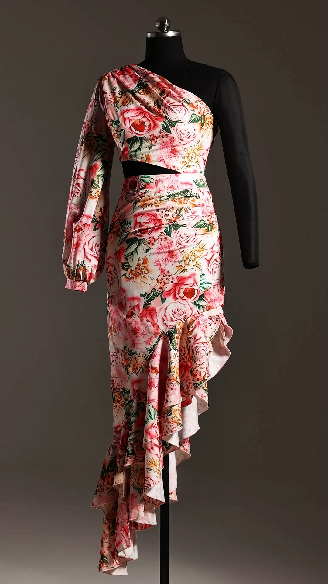 Emmeline One Shoulder Hollow Out Slit Maxi Dress