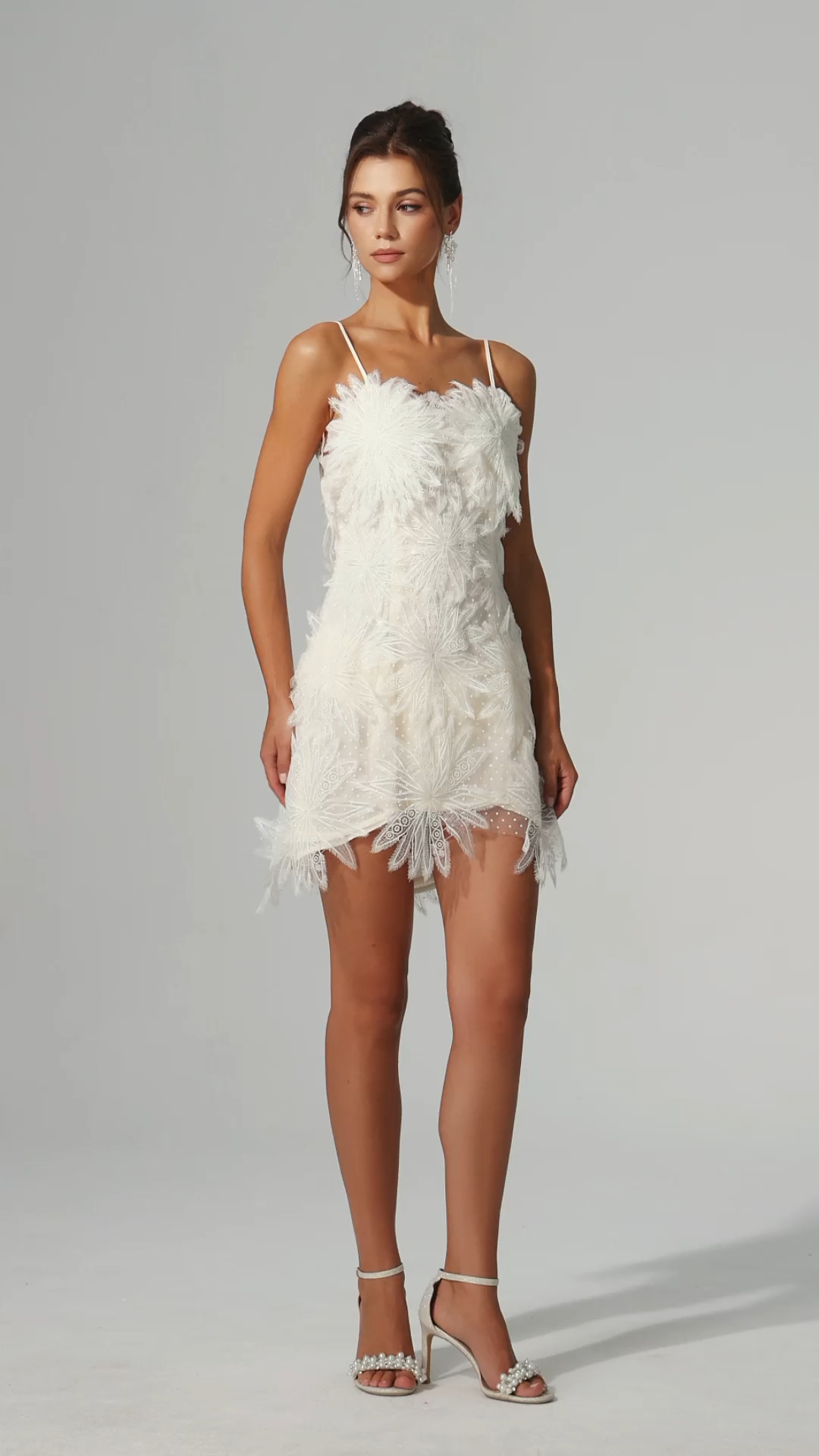 Pale Sleeveless Flowers Mini Dress