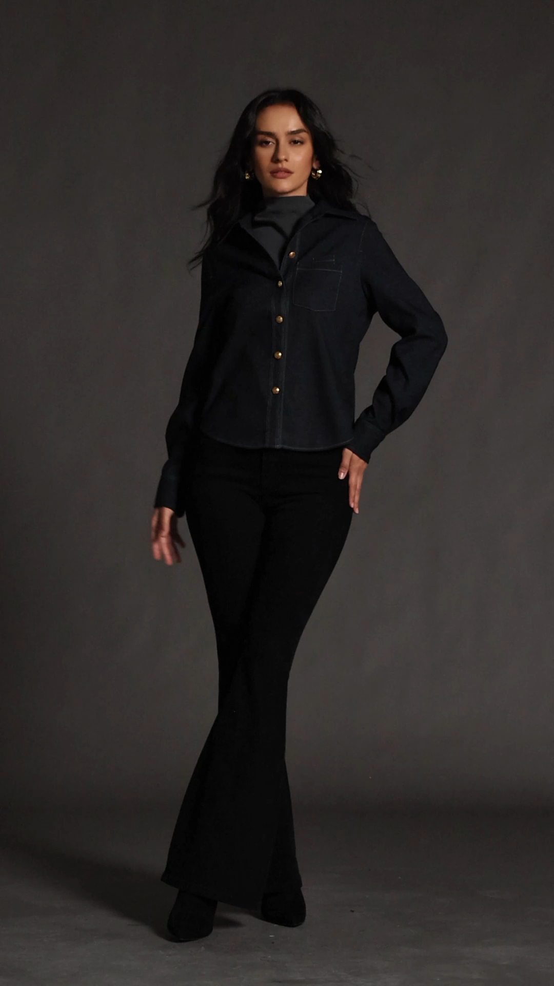 Shaylah Polo Neck Long Sleeves Blouse