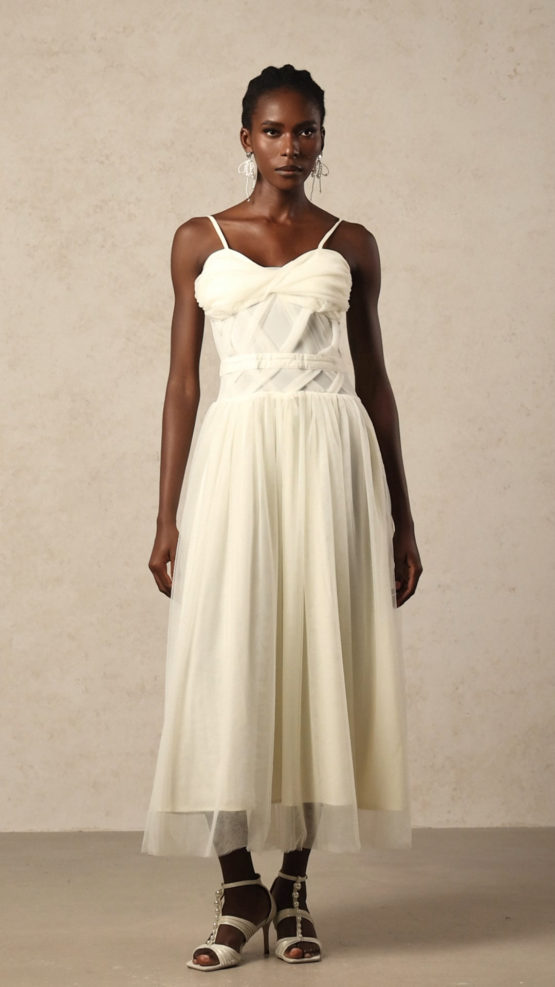 Omega Halter Folds Maxi Dress