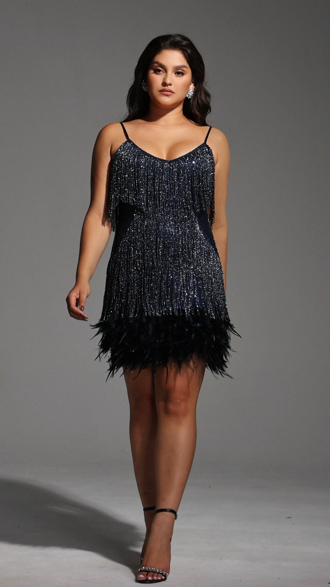Kamo Sequin Fringes Mini Dress