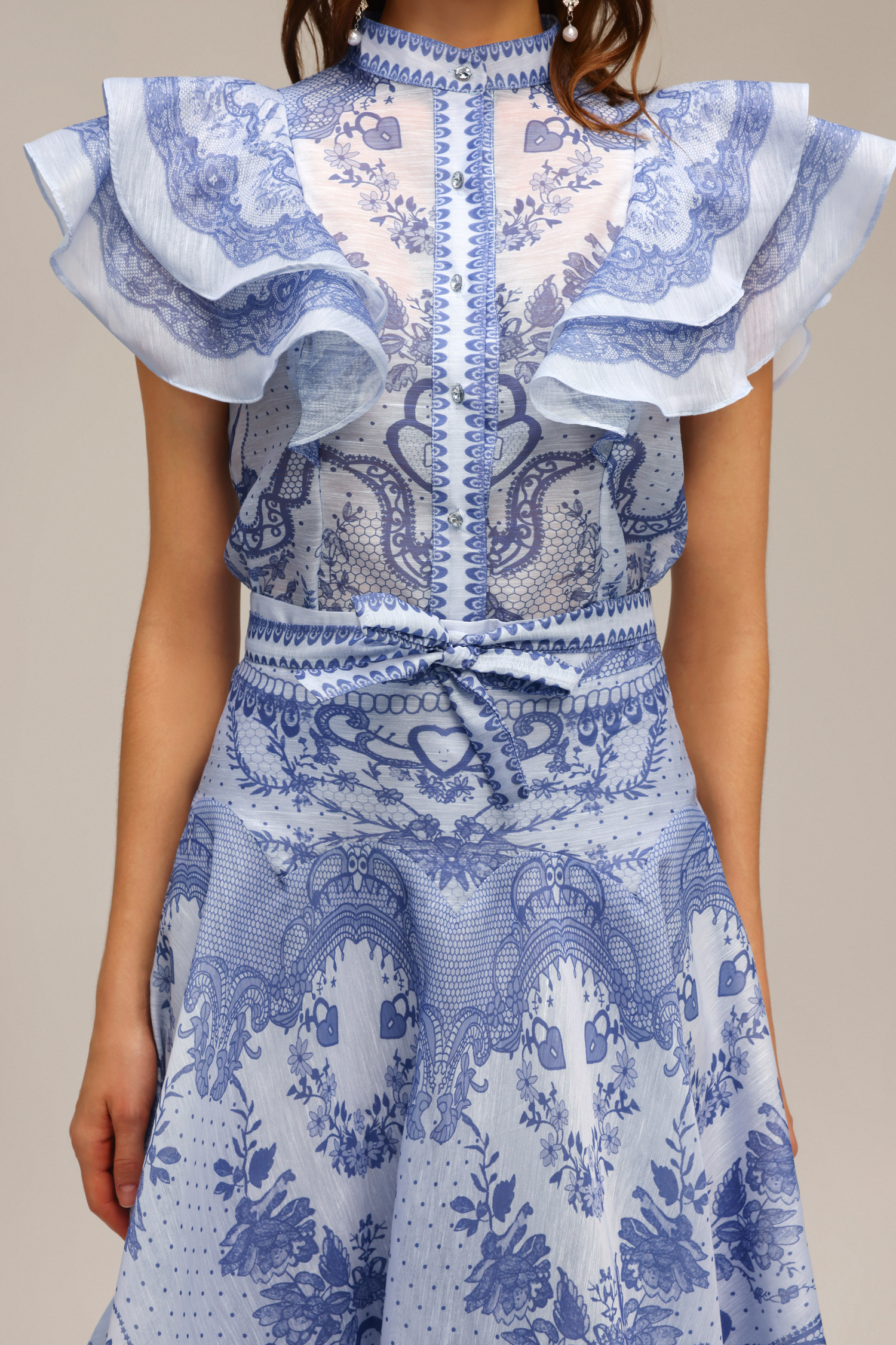 Yvette Sleeveless Floral Printed Top And Skirt Two-Piece Set