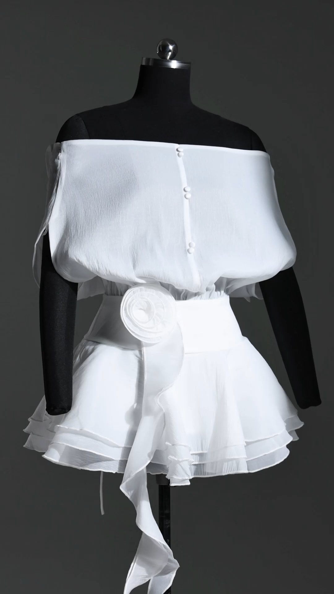 Kattin Off-The-Shoulder Flowers Mini Dress